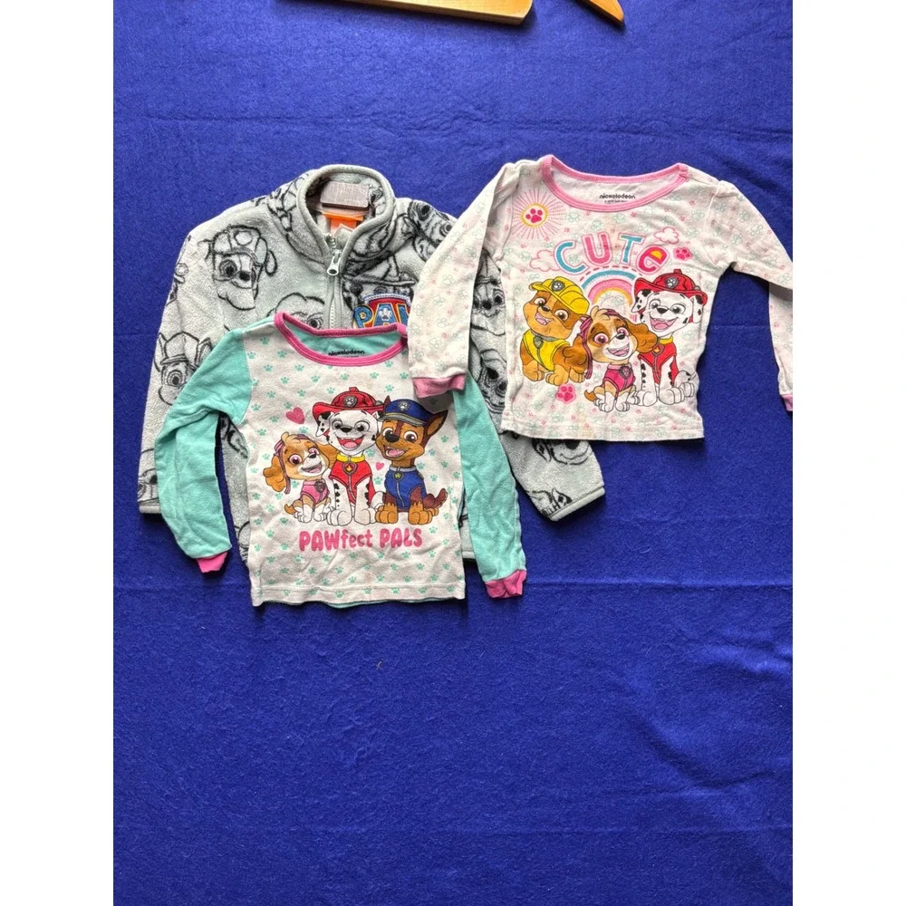 Paw Patrol Toddler Nickelodeon Jacket and Pajama Tops 3pc‎ Set 2T Multicolor